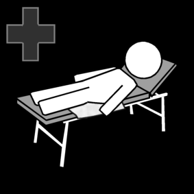 table d'examen / coucher sur la table d'examen